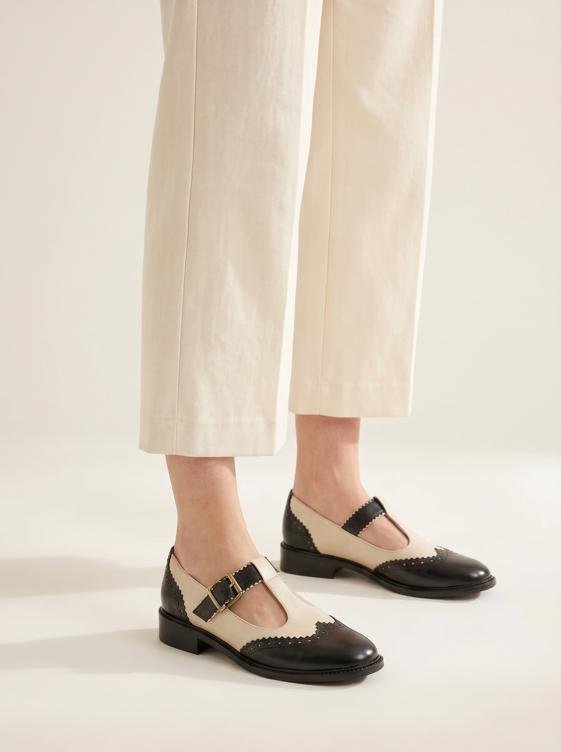Block Heel Mary Jane T-Strap close-up